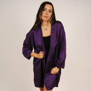 90s Victoria's Secret Robe (S) small purple vintage VS Gold Label silk house